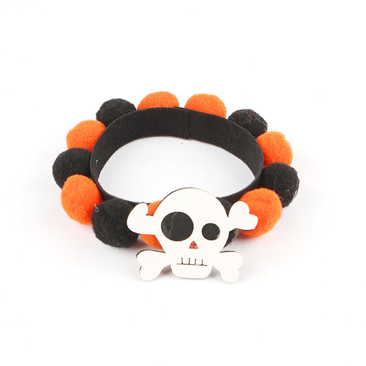 Halloween Kæledyrskrav – Justerbar Hund- og Kattehalsbånd med Græskar- og Dødningehoveddesigns