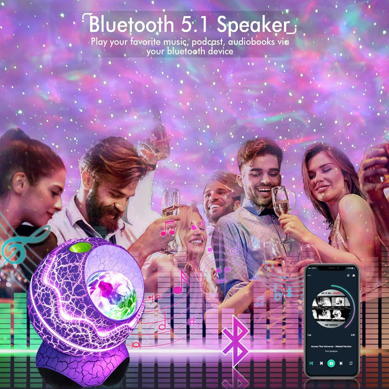 4 i 1 Stjerne- og Galakseprojektor med Bluetooth Højttaler
