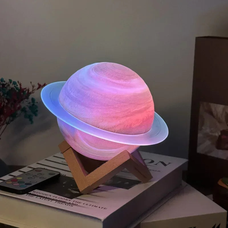 Galaxy Saturn Bluetooth Højttaler med Nattelys