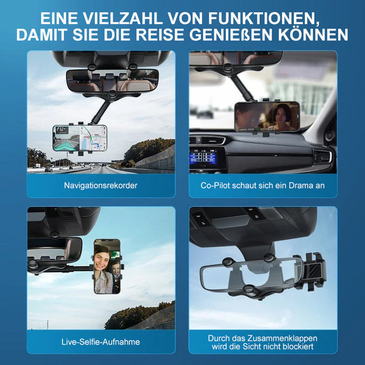 Multifunktionel Rotérbar Bil Bakspejl Telefonholder
