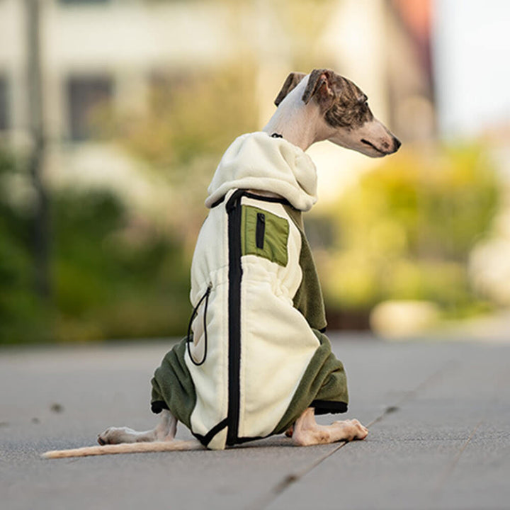 Fuldt Beskyttende Polar Fleece Hundedragt med Aftagelig Krave