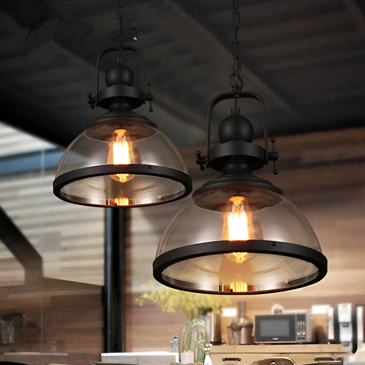 Antik Glas Jern Retro Industriel Kranse Pendel Loftlamper