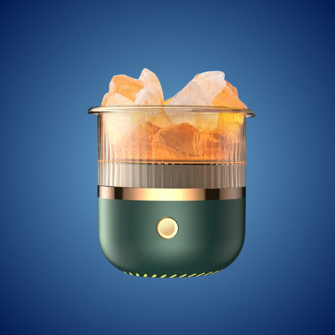 SereniGlow Krystal Salt Luftfugter | USB Aroma Diffuser – Nattelys &amp; Luftrenser – Til Afslapning, Stressaflastning &amp; Forbedret Luftkvalitet