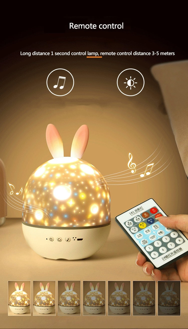 LED Univers Stjerner Kanin Projektor Nattelys |