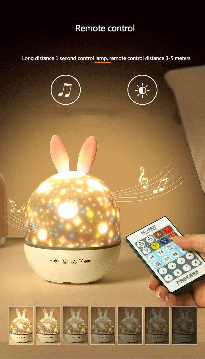 LED Univers Stjerner Kanin Projektor Nattelys |