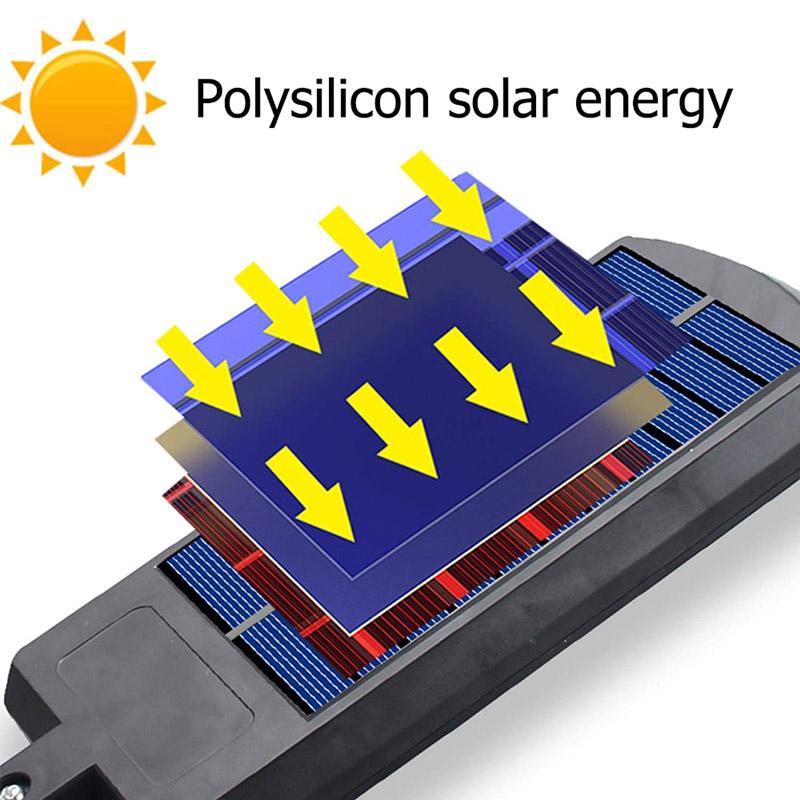 200W Udendørs Solar LED Lampe med Fjernbetjening, Bevægelses- og Skumringssensor