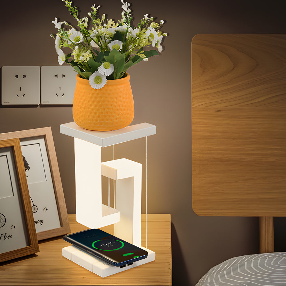 Futuristisk bordlampe med svævende teknologi