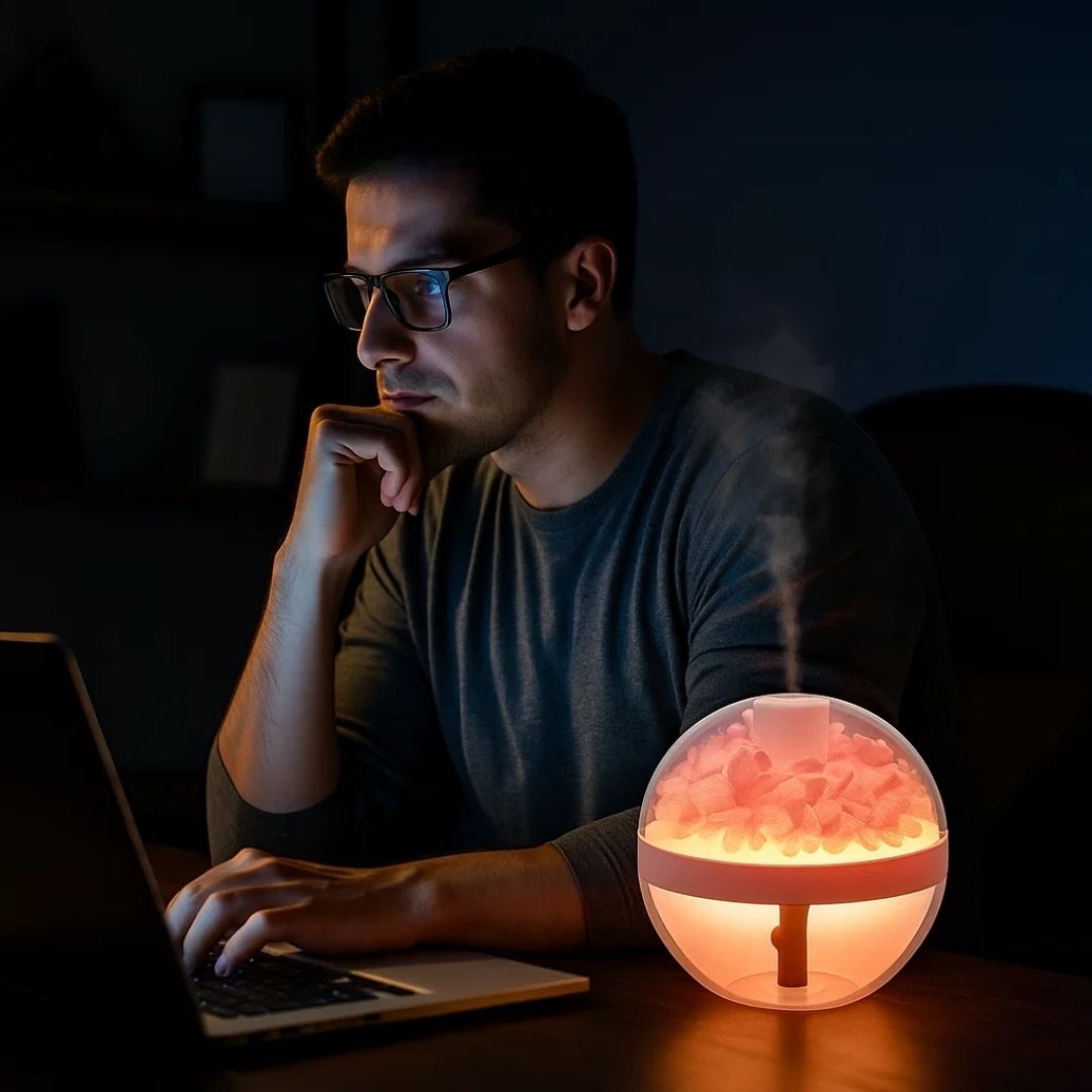SereniGlow | Æterisk Oliediffuser Luftfugter – Ultrasonisk Kold tåge – USB-opladelig – LED Natlys til Soveværelse &amp; Børneværelse