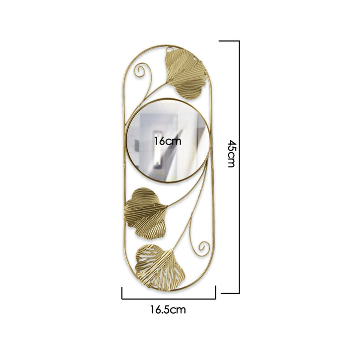 Elegant Metal Ginkgo Blade Væg Spejl