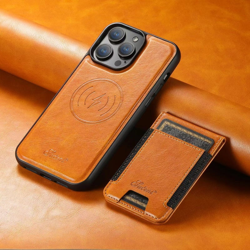 LuxCase Læder Telefonetui med Kortlomme og Stativ – Passer til iPhone