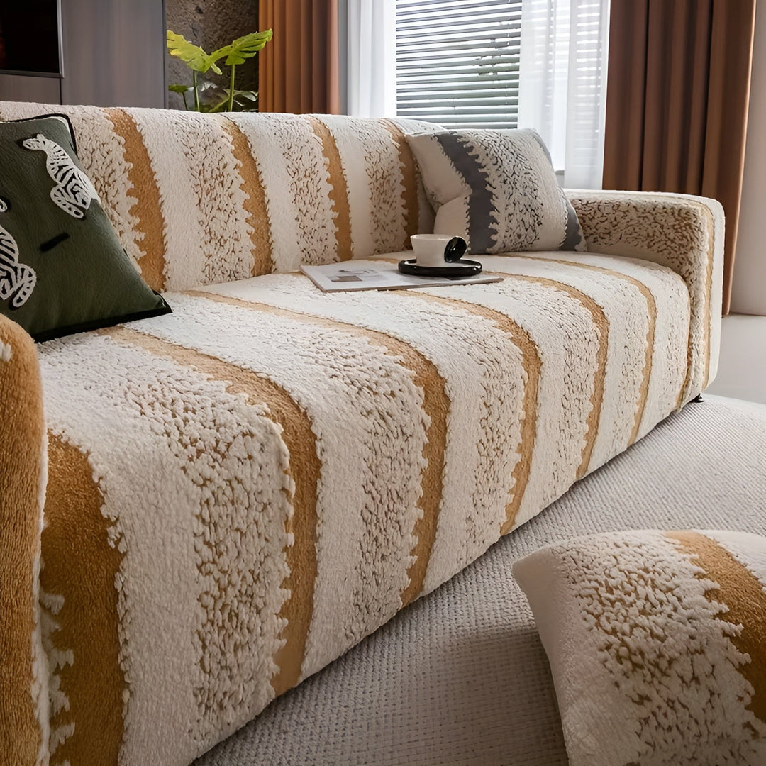Plush sofaovertræk (2 dele) – Blødt, varmt og dekorativt | Beskytter din sofa stilfuldt |