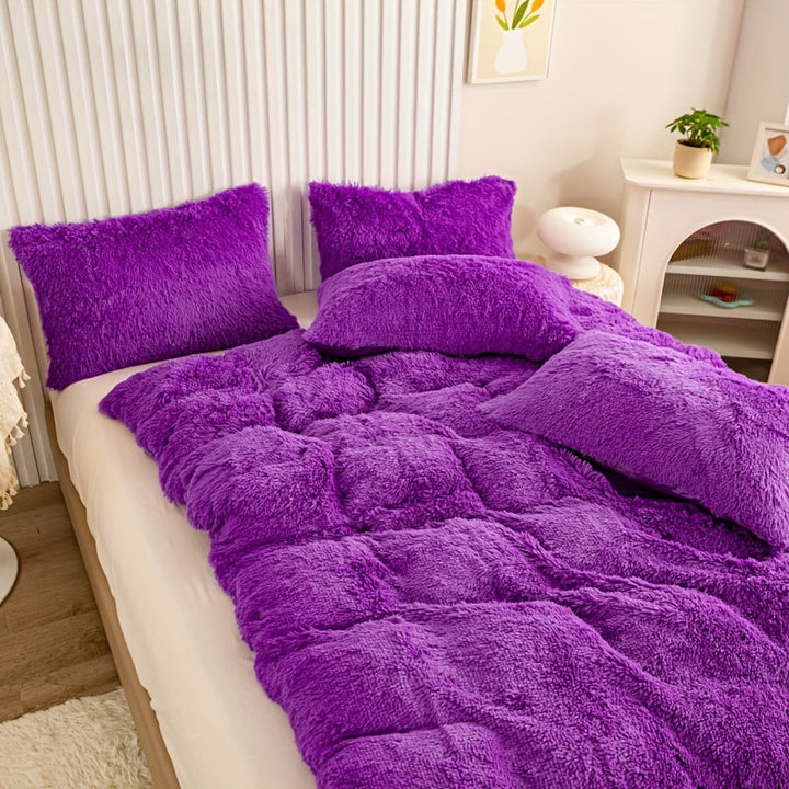 Ultra Blød Plush Duvet Cover Sæt med Lynlås - Luksus &amp; Komfort