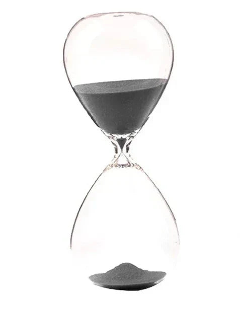 Kreativ transparent timeglas lavet af glas