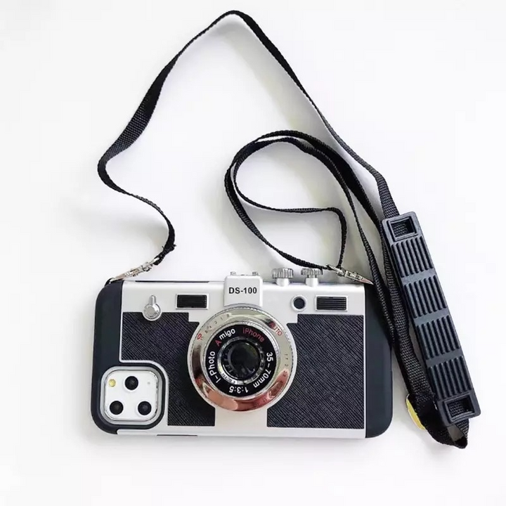 3D Retro Kamera Telefon Etui