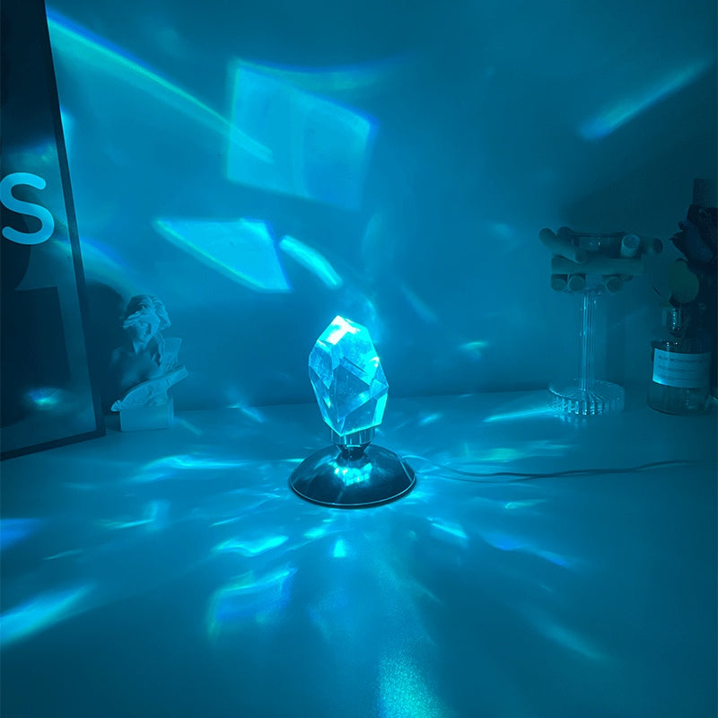 Krystal natbordlampe