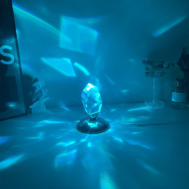 Krystal natbordlampe