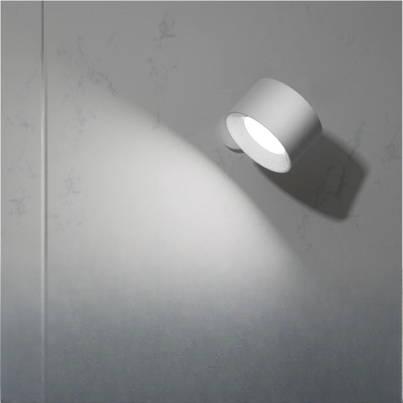 LED Væglamper, Væghængte Lamper med Genopladeligt Batteri, 3 Farvetemperaturer &amp; 3 Lysstyrkeniveauer, 360° Drejelig Magnetbold, Trådløse Væglamper til Studie, Læsning, Natbord