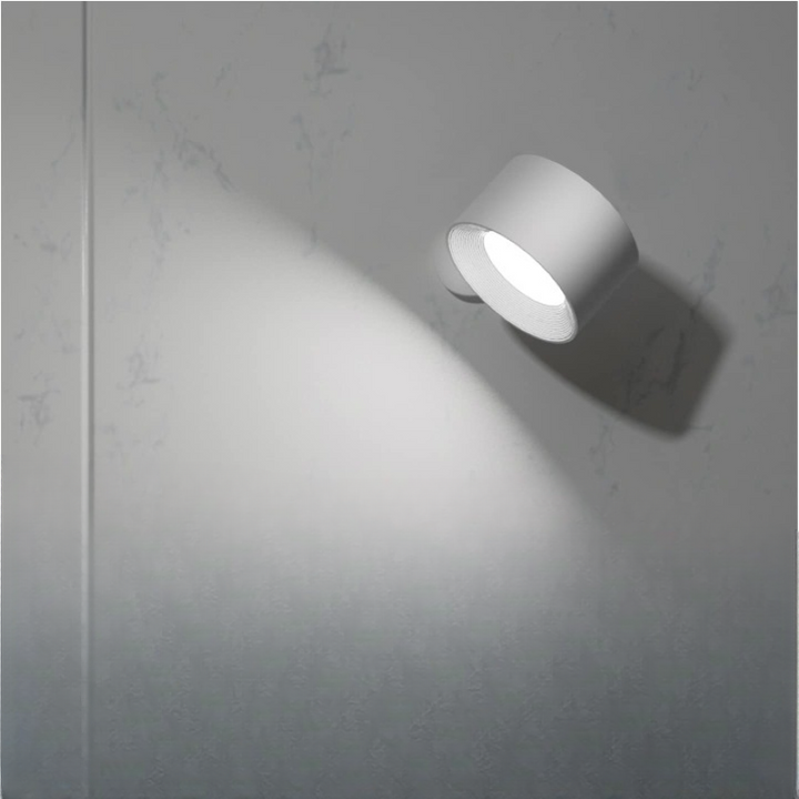 LED Væglamper, Væghængte Lamper med Genopladeligt Batteri, 3 Farvetemperaturer &amp; 3 Lysstyrkeniveauer, 360° Drejelig Magnetbold, Trådløse Væglamper til Studie, Læsning, Natbord