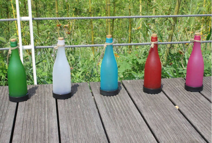 5 Stykker Solvinflaske Lys Udendørs Dekoration Plast LED Hængende Lys