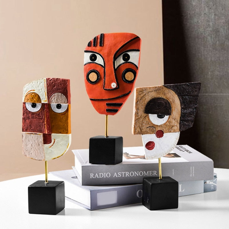 Abstrakt Pop Art Ansigt Hjem Skulptur