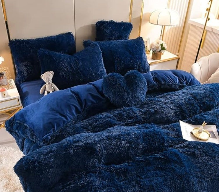 Luksus Plush Dynebetræk med Lynlås og Hjørnestraps