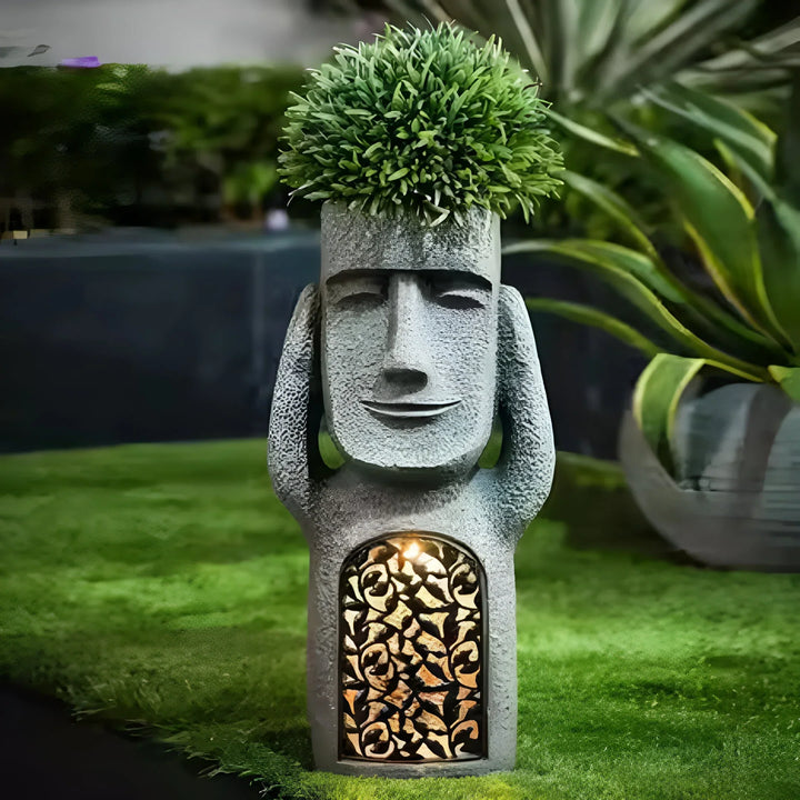 GlowSculpt – Sol LED Ansigt Blomsterkrukke