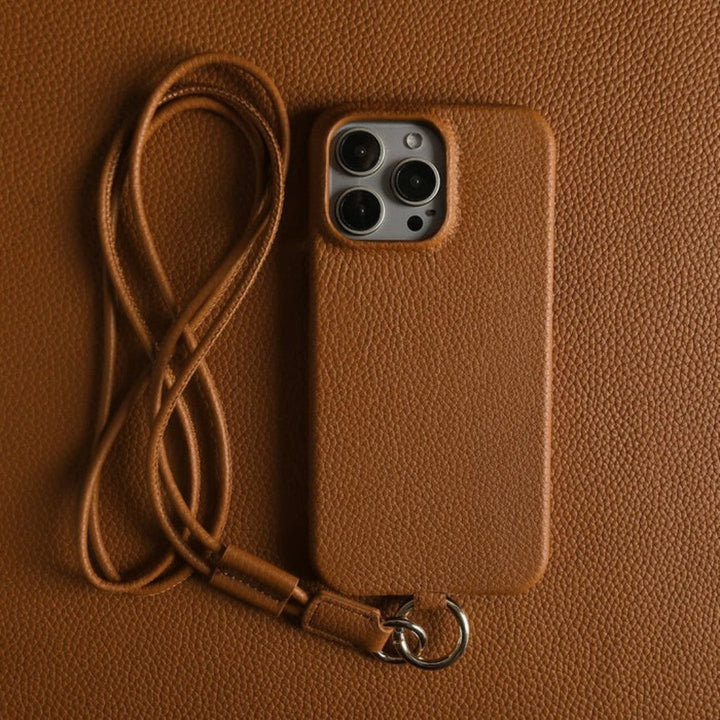 Ægte Læder Telefonetui med Crossbody Rem