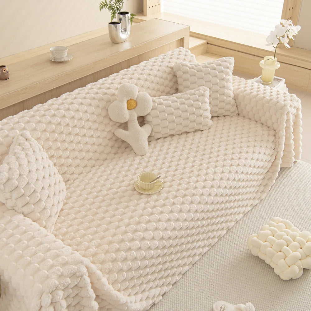 Plysset Kanin Faux Sofa Dække