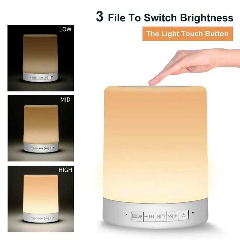farverig LED Natlys Bluetooth Touchpad Trådløs Højttaler