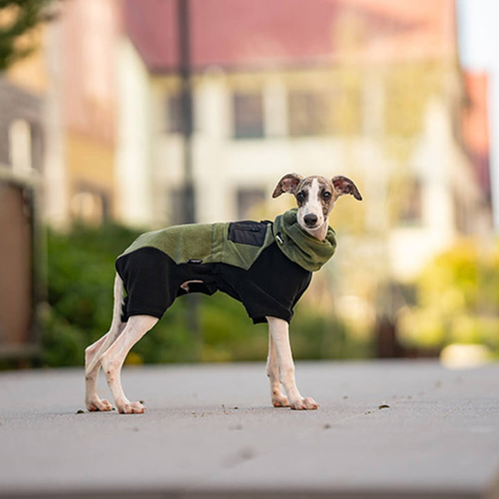 Fuldt Beskyttende Polar Fleece Hundedragt med Aftagelig Krave