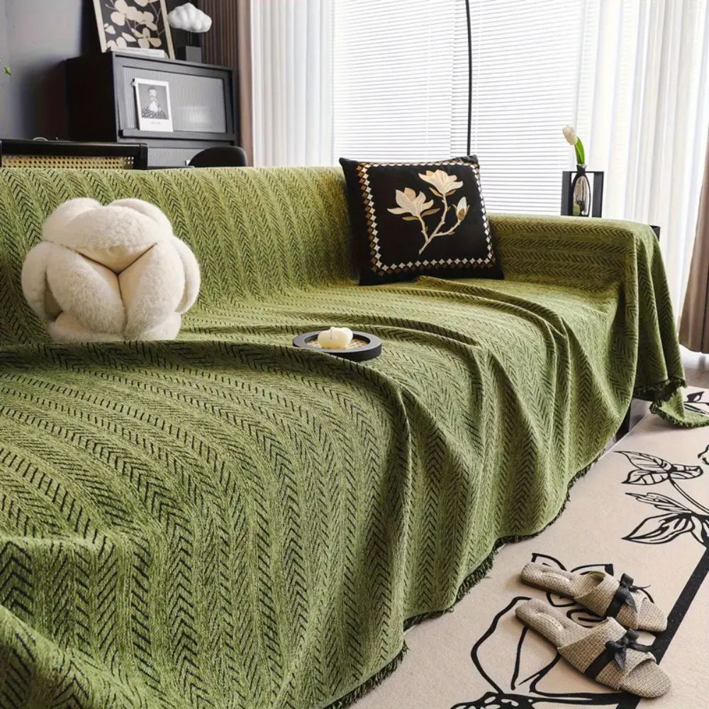 Herringbone Chenille Frynser Sofa Betræk