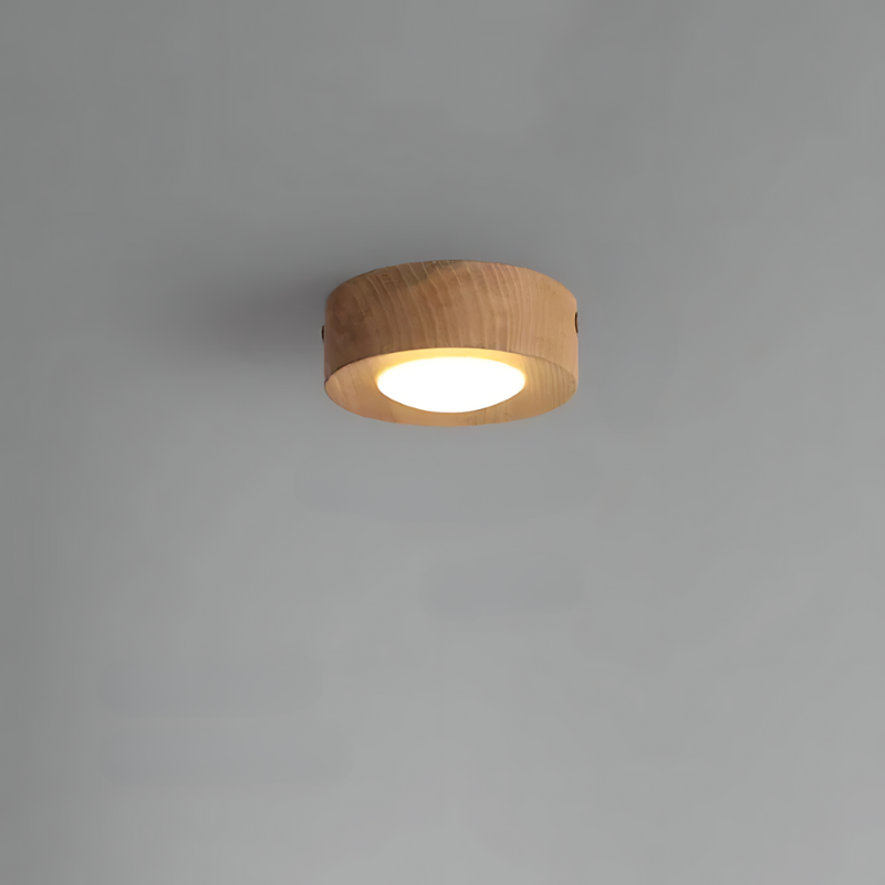 Valnøddelysekrone med LED-spot