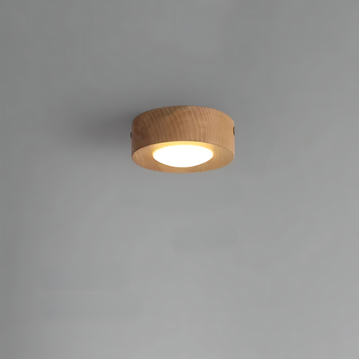 Valnøddelysekrone med LED-spot