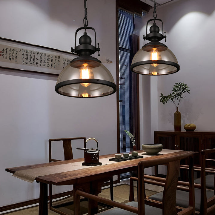 Antik Glas Jern Retro Industriel Kranse Pendel Loftlamper