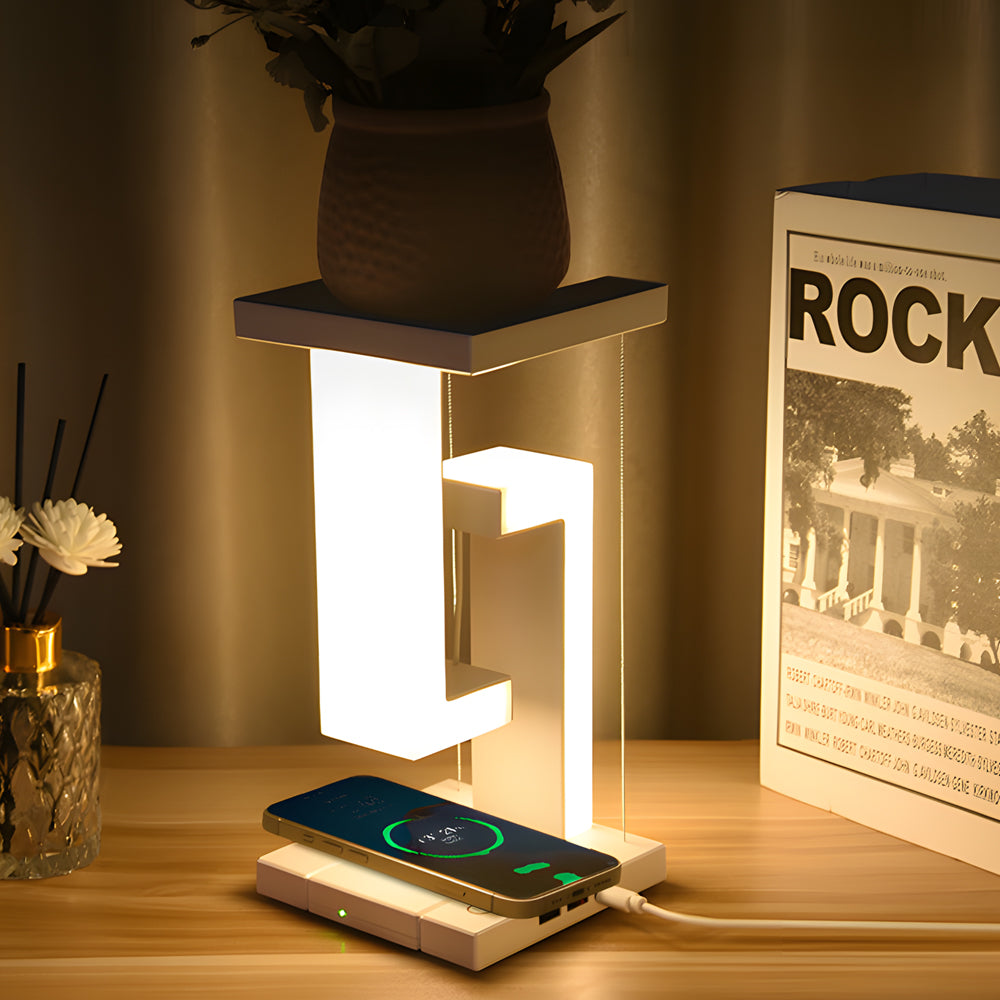 Futuristisk bordlampe med svævende teknologi