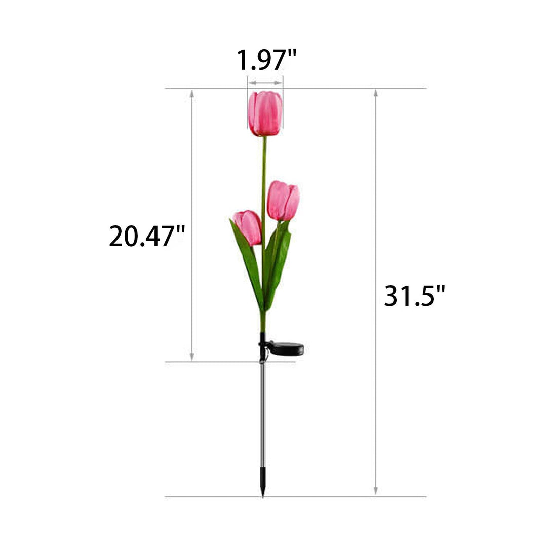 Solar Tulip Plænelampe Udendørs Have LED Tulipan Blomsterlampe Jordspyd Landskabsbelysning