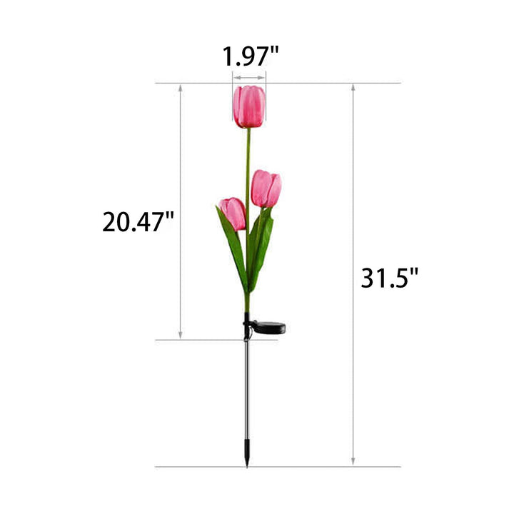 Solar Tulip Plænelampe Udendørs Have LED Tulipan Blomsterlampe Jordspyd Landskabsbelysning