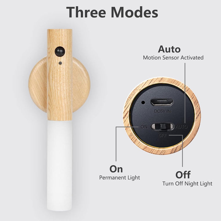 Genopladelig bevægelsessensor magnetisk LED natlampe