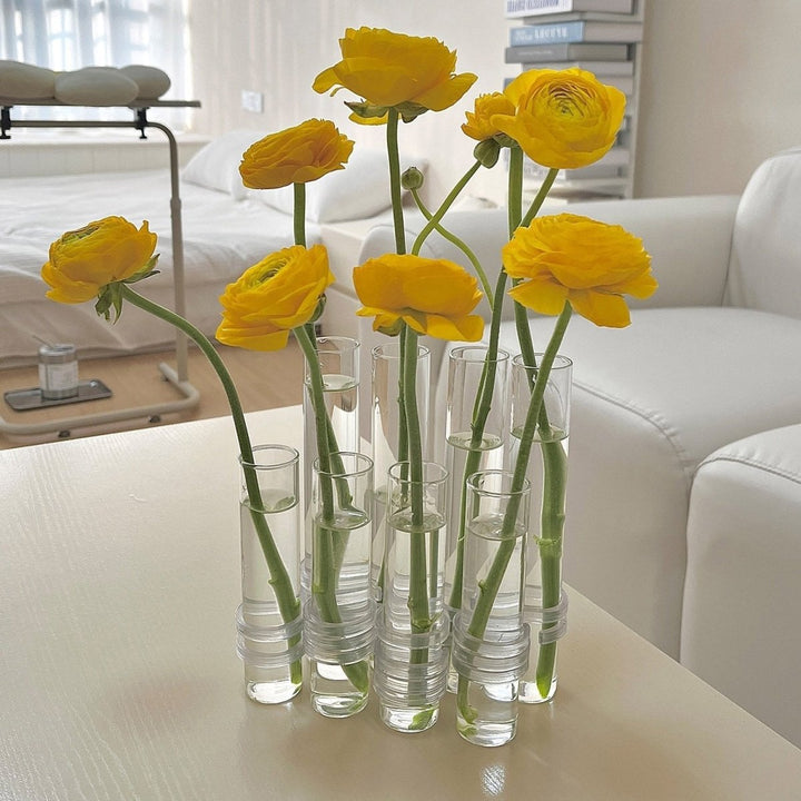 Fleksible Blomster Vaser med Hængsler | Moderne Glasrør Vase