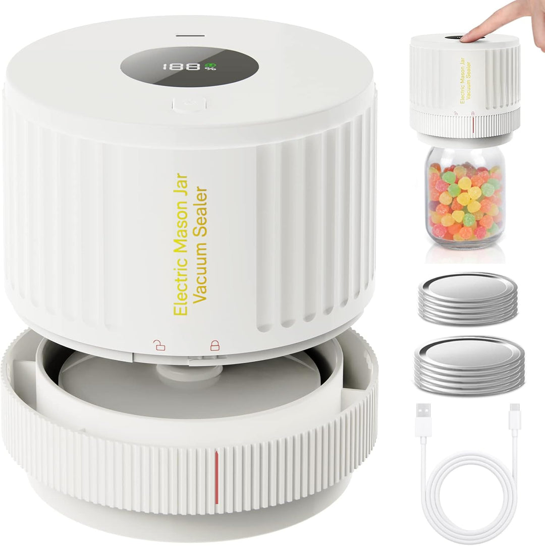 Elektrisk Mason Jar Vakuumforsegler Sæt - Bevar Friskheden Hurtigt!