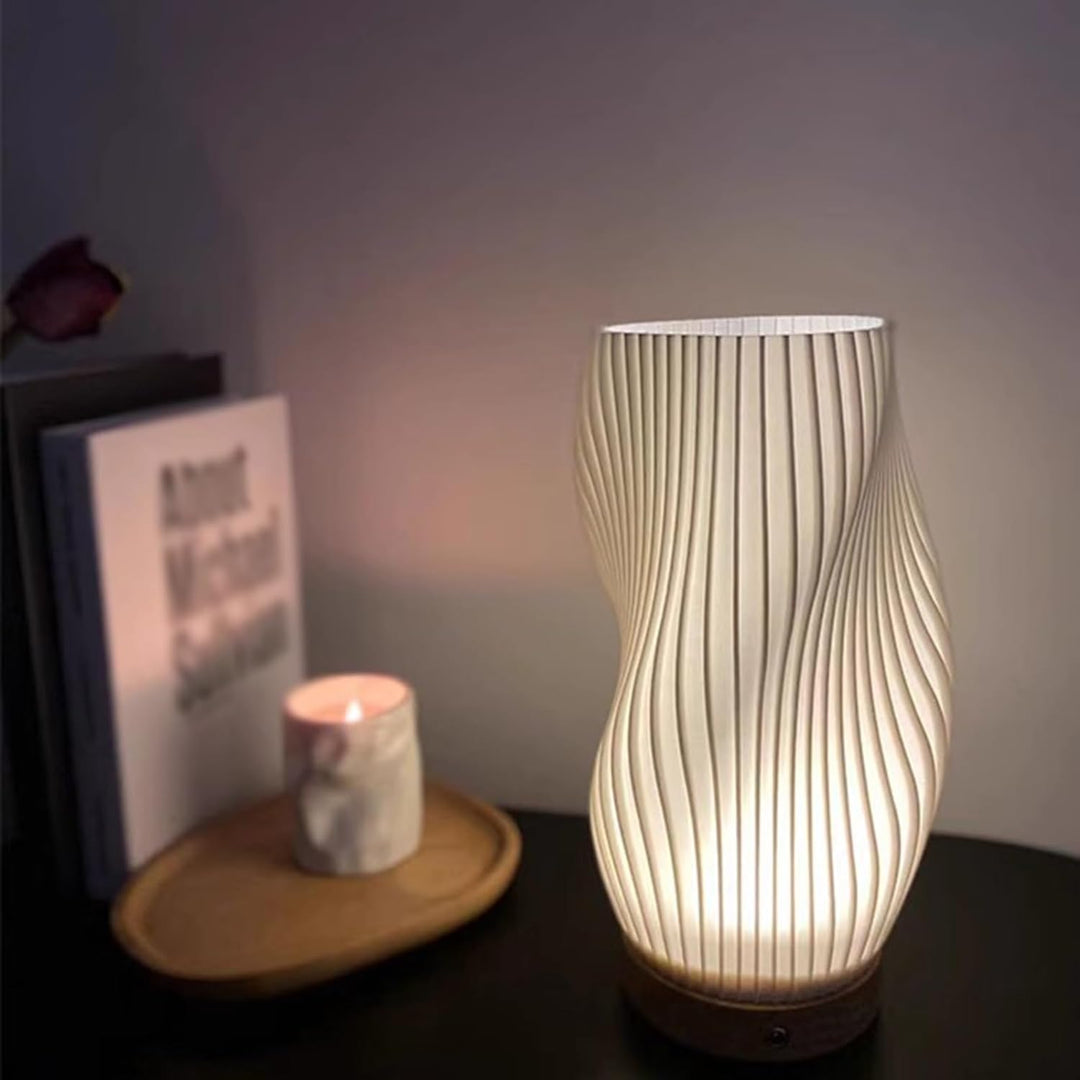 USB-Drevet &amp; Elegant Bølge-Design Bordlampe | WaveGlow