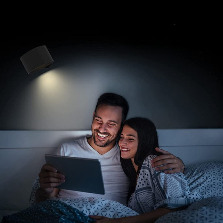 LED Væglamper, Væghængte Lamper med Genopladeligt Batteri, 3 Farvetemperaturer &amp; 3 Lysstyrkeniveauer, 360° Drejelig Magnetbold, Trådløse Væglamper til Studie, Læsning, Natbord