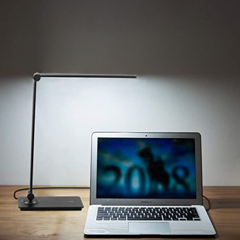 LED skrivebordslampe, berøringskontrol skrivebordslampe med 3 lysstyrkeniveauer, dæmpbar kontorlampe med justerbar arm, foldbar bordlampe til skrivebord, soveværelse, natbord, kontor