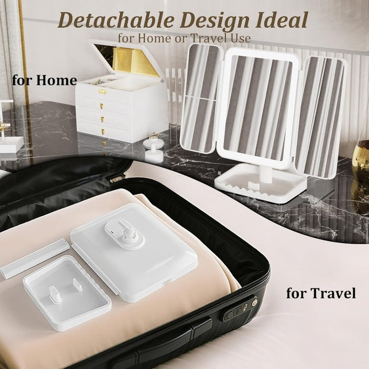 Tri-Fold LED Makeup Spejl