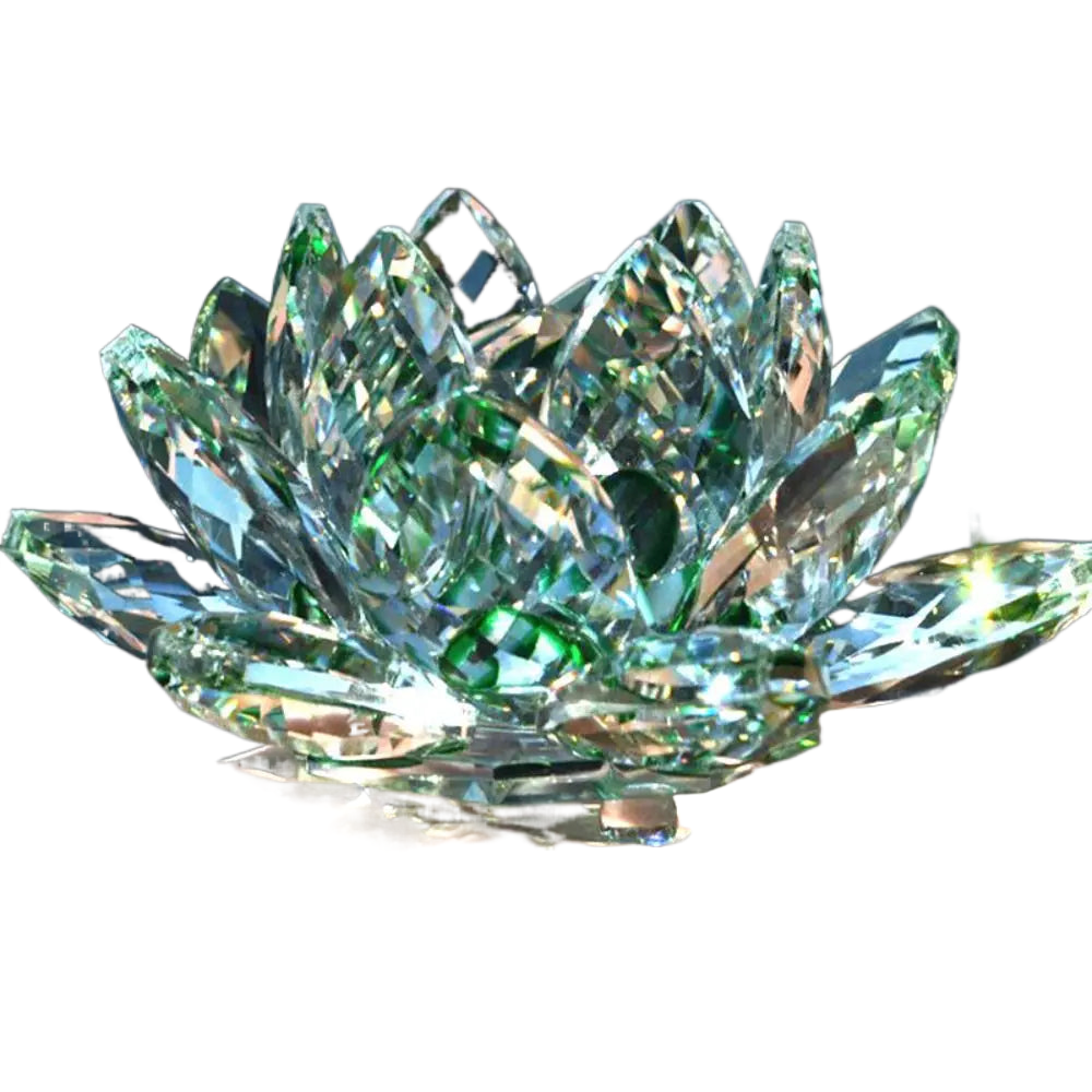Krystal Lotus Blomst Figurine Hjem Bryllup Dekoration Glas Kunst Samling Papirvægt Kontor Bord Ornamenter Souvenir Gaver