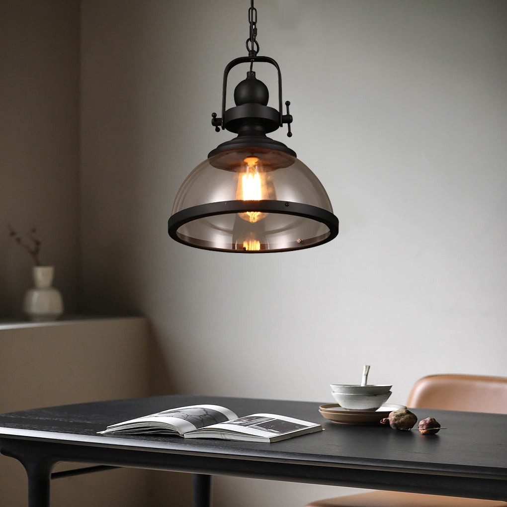 Antik Glas Jern Retro Industriel Kranse Pendel Loftlamper