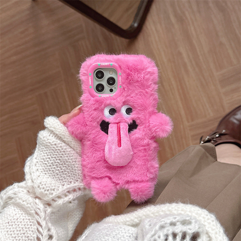 Sjovt Tunge Stikkende Plush Telefon Etui Til iPhone