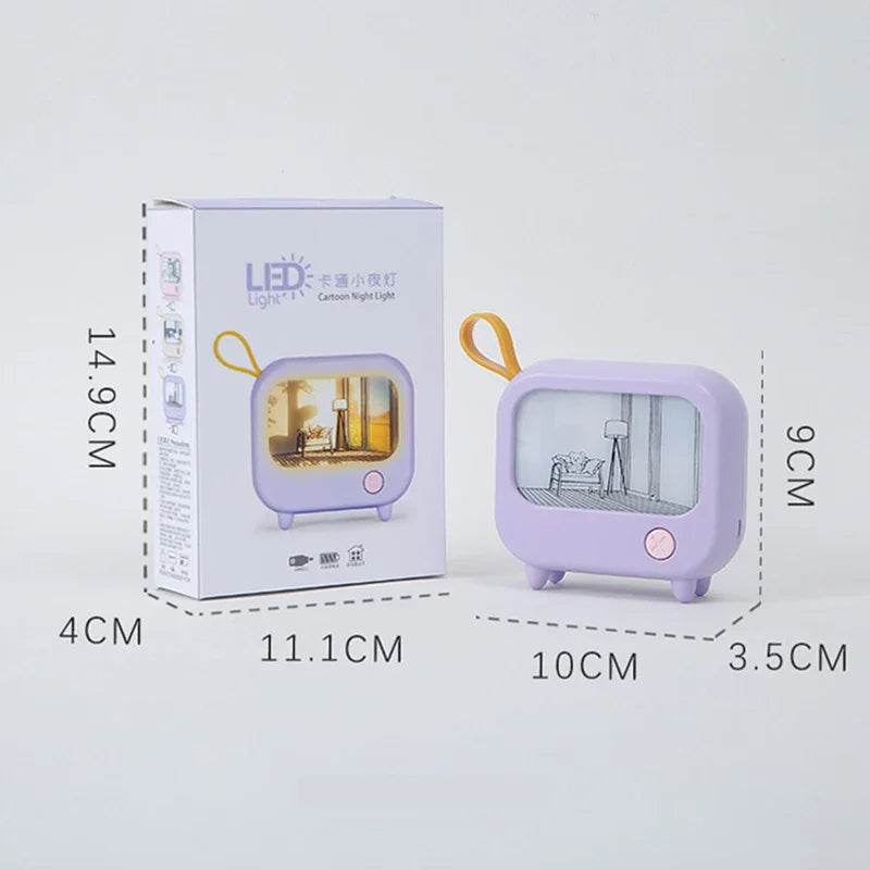 Mini TV Maleri LED Nattelys