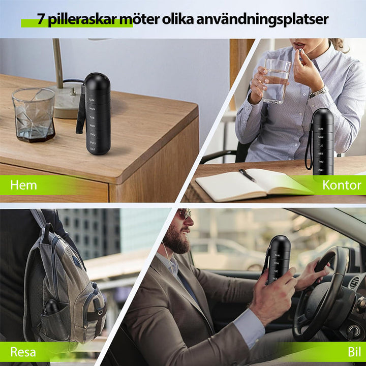 7-Dages Bærbar Pilleorganisator til Rejse