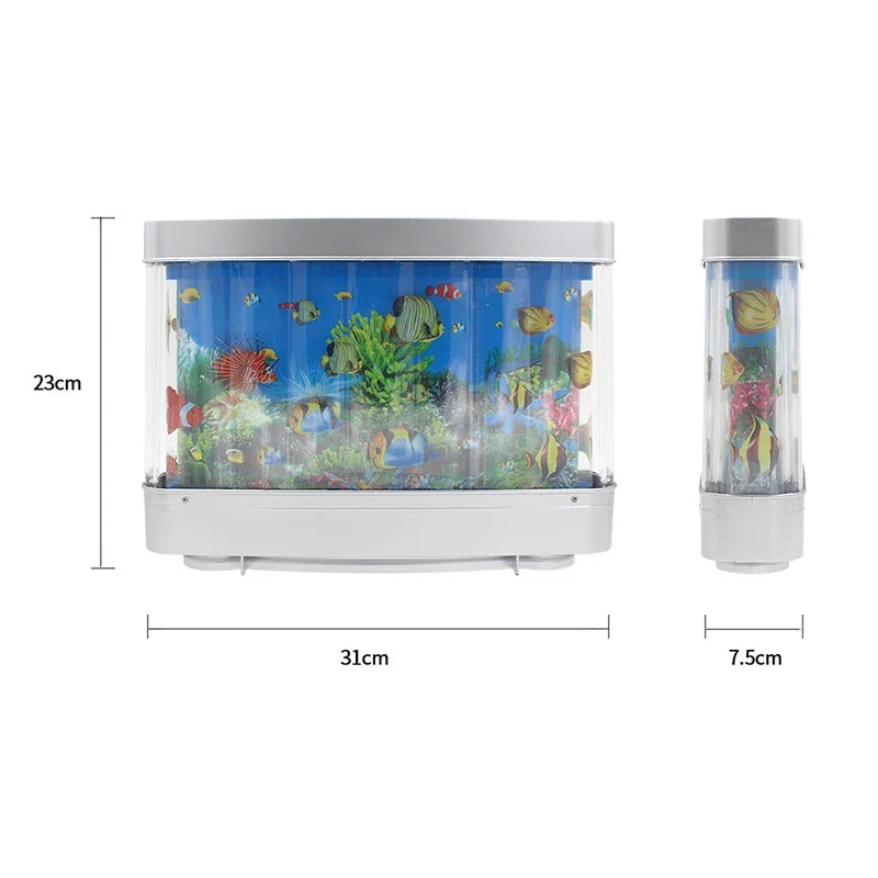 Virtuel Ocean Skrivebord Akvarium med LED Natlys
